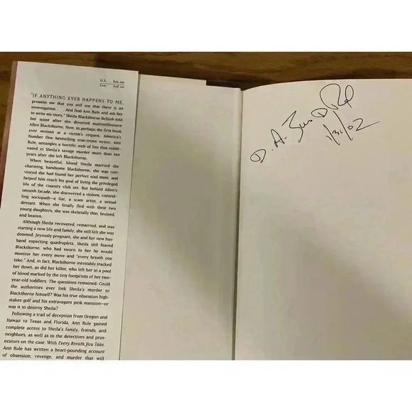 Ann Rule: Every Breath‎ You Take A True Story of Obsession...SIGNED - Picture 2 of 4